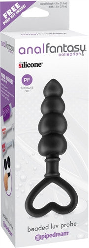 Anal Fantasy Collection Beaded Luv Probe - Black